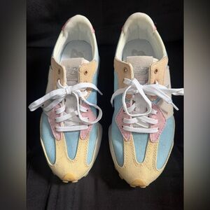 New Balance Women's 327 Sneakers - Blue, Pink, and Yellow